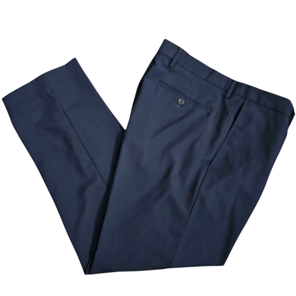 Banana Republic Other - Banana Republic Mens Slim Fit 36x30 Blue Flat Front Dress Pants Stretch Checked